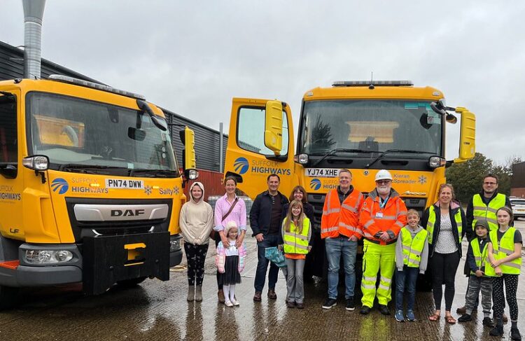 Suffolk Highways unveils new gritting fleet named by county’s young people