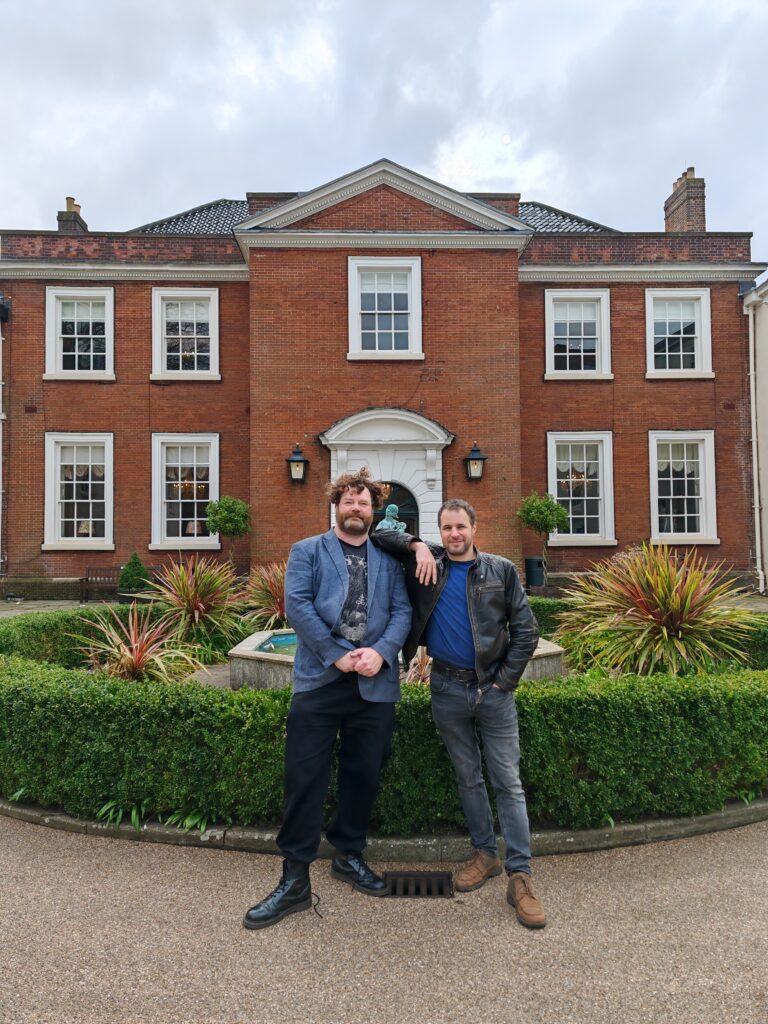 Organisers of Art Fair East Will Teather and Brian Korteling outside the new venue for Art Fair East 2024 The Assembly House Credit Art Fair East