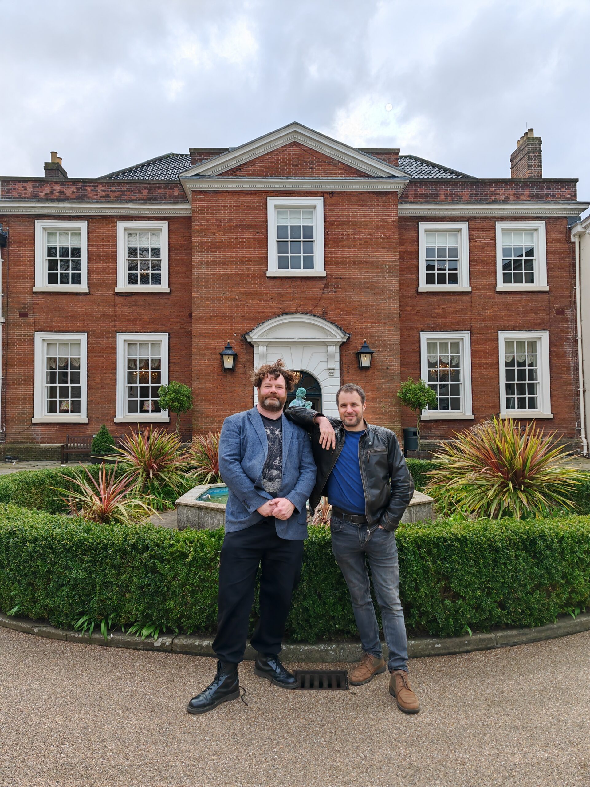 Organisers of Art Fair East Will Teather and Brian Korteling outside the new venue for Art Fair East 2024 The Assembly House Credit Art Fair East