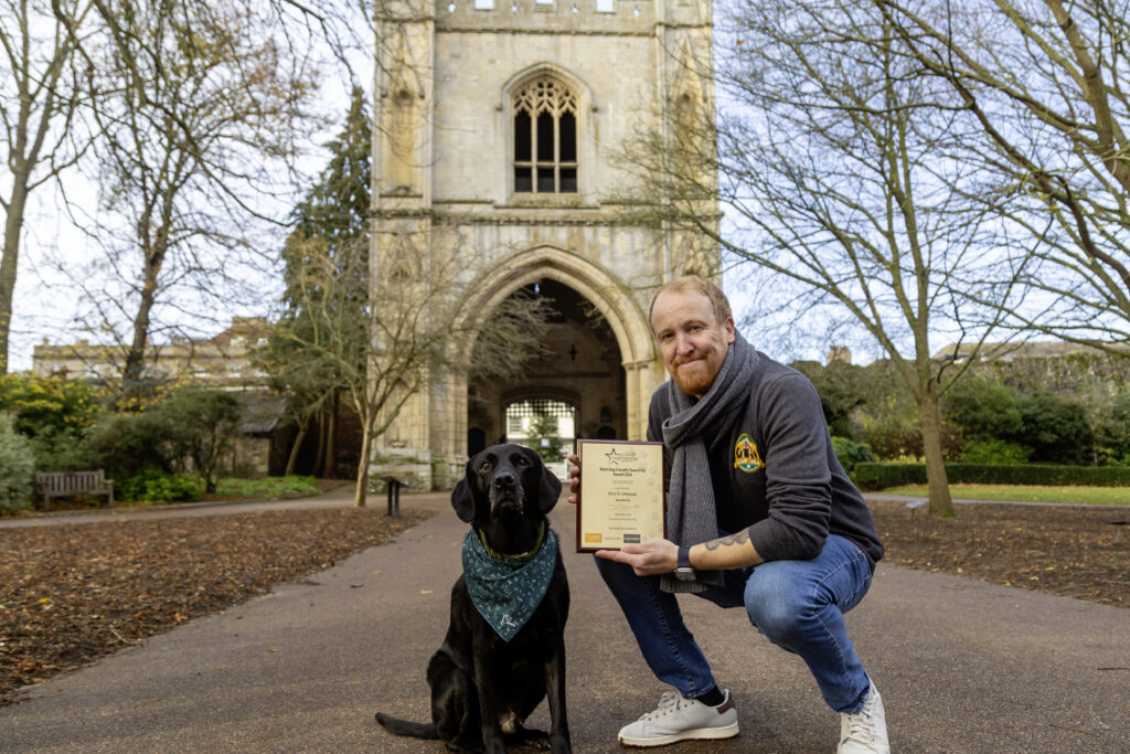 Jon Kay, founder of DogFriendlyBSE, with black lab, Loki