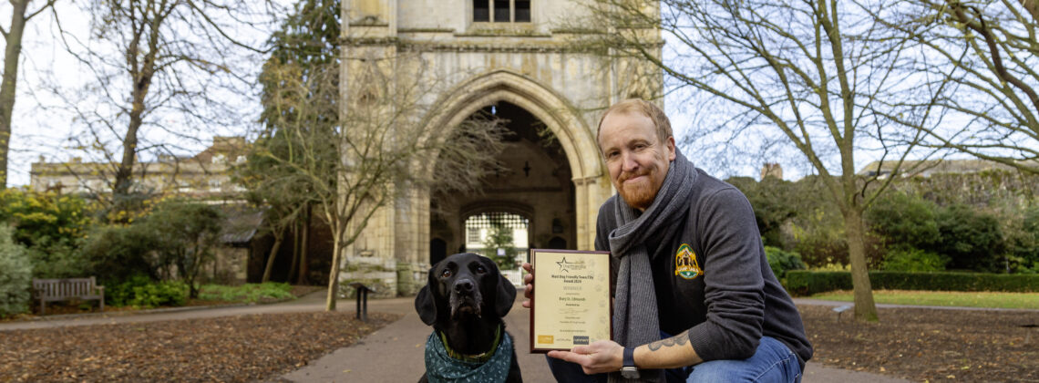 Jon Kay, founder of DogFriendlyBSE, with black lab, Loki