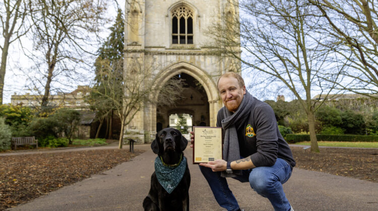 Jon Kay, founder of DogFriendlyBSE, with black lab, Loki