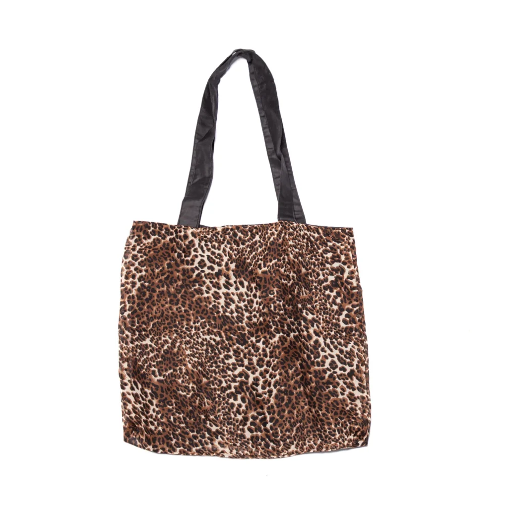 Glittery Bat Leopard Print Tote Bag