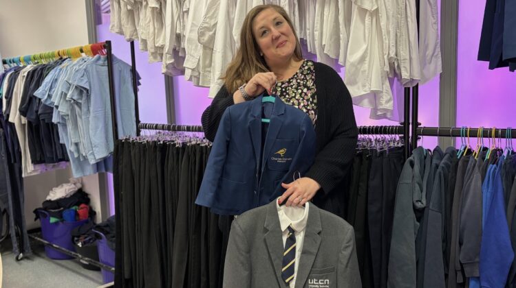 Gemma Hyde from Castle Quarter with the school uniform collection