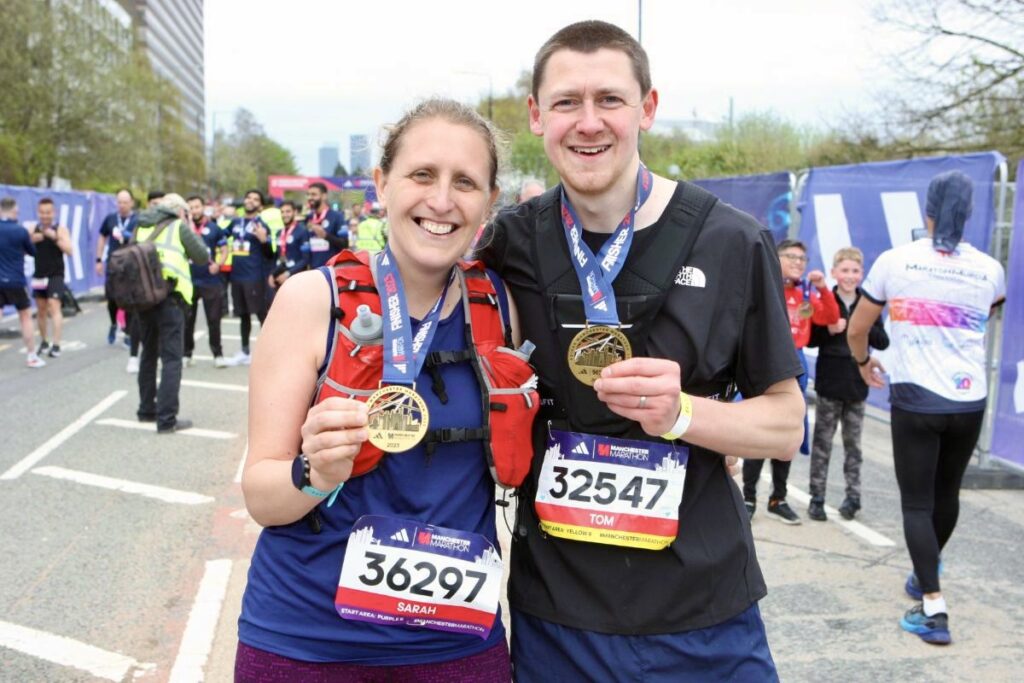 Sarah and her brother Tom ran the Manchester Marathon