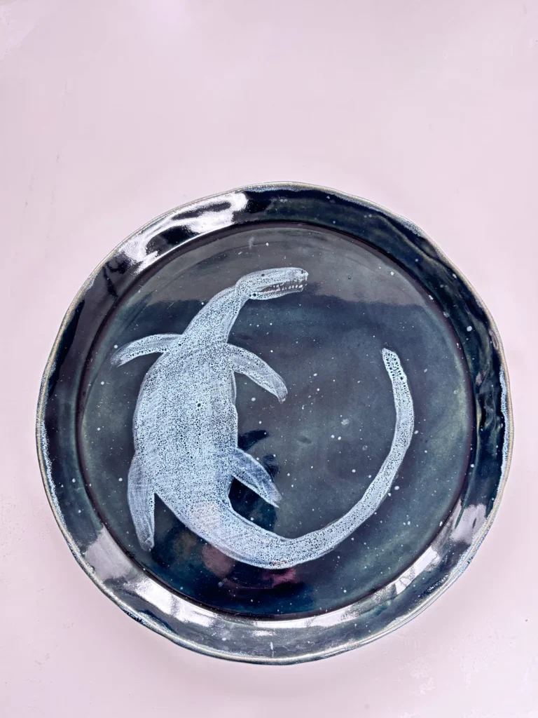 Large Blue Plesiosaur Plate 1