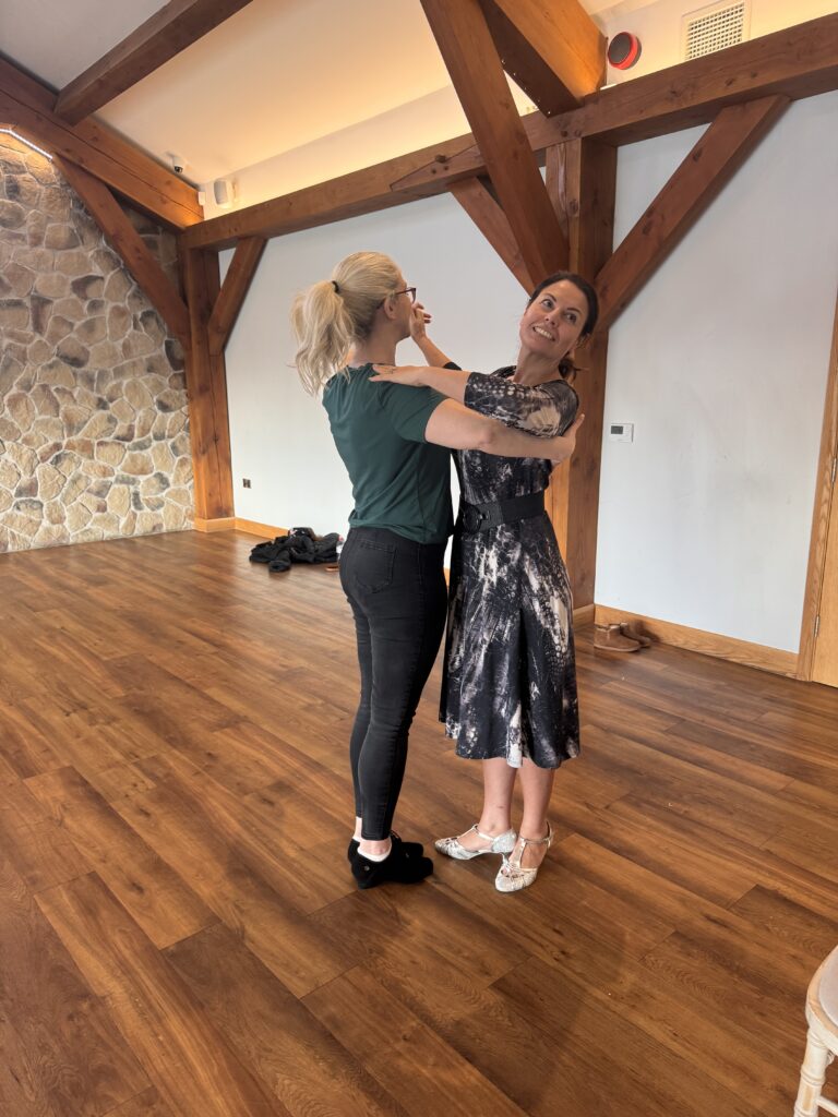 Lanassir and professional partner Sam practising for Strictly Big C 2026