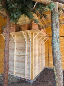 The new red squirrel enclosure at Kelling Heath