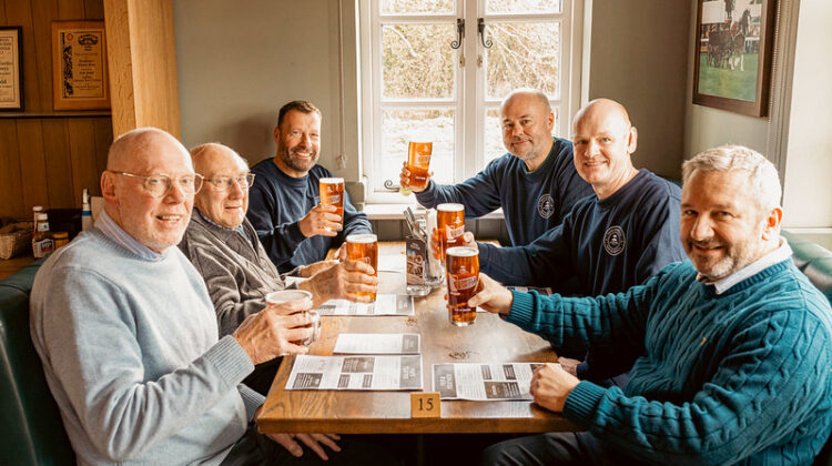 Mike, Ray, Bruce, Craig, Alec and Paul in the Fur and Feather pub