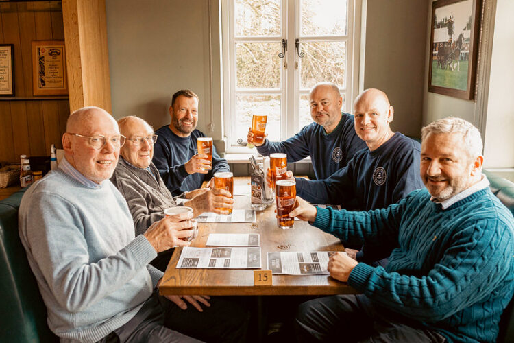Mike, Ray, Bruce, Craig, Alec and Paul in the Fur and Feather pub